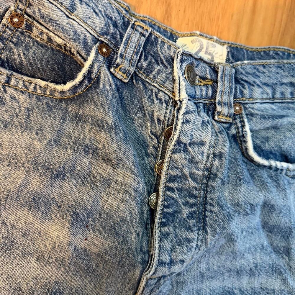 We The Free Womens Blue Distressed Baggy Wide Leg Denim Jeans Size 25 - Picture 5 of 8